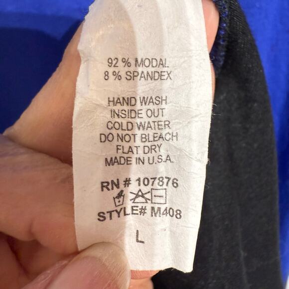 Comfy USA Blue Colorblock Midi Dress Sz L - Picture 6 of 11